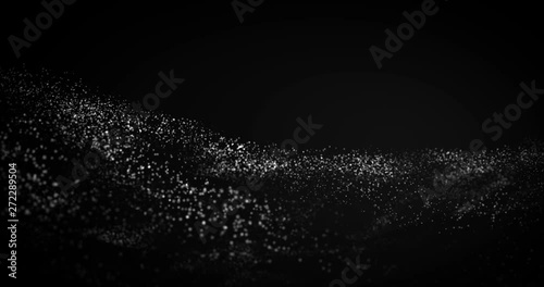 White Wavy Particle Wave 3D Rendered Wallpaper Animation Video.