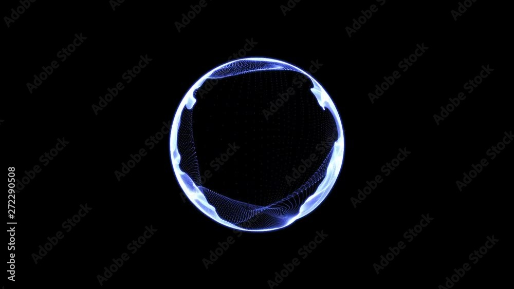 4K Circle audio equalizer background. Abstract motion background dancing lines 