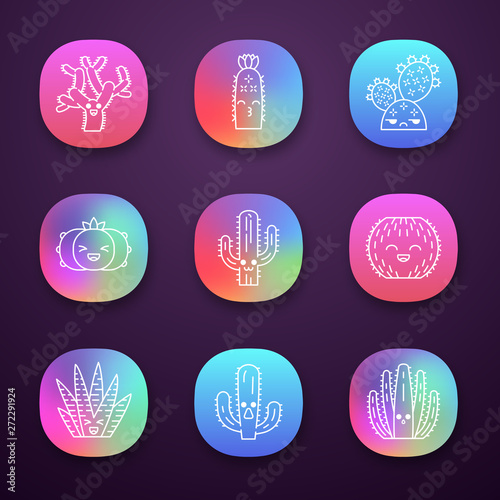 Cactuses app icons set