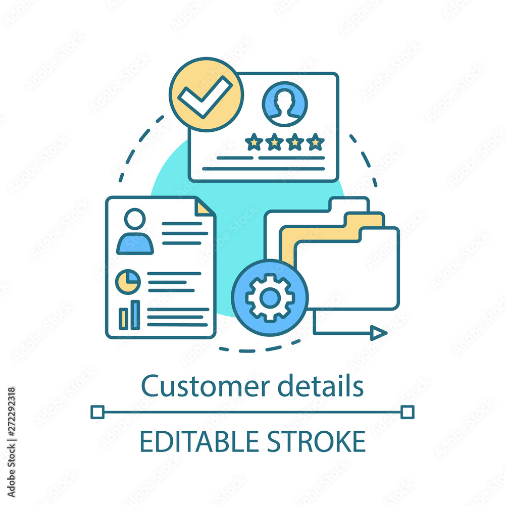 Customer details concept icon Customer details concept icon