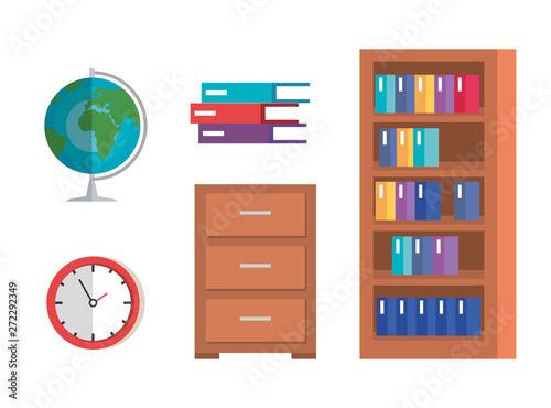 set of education academic knowledge in the school classroom