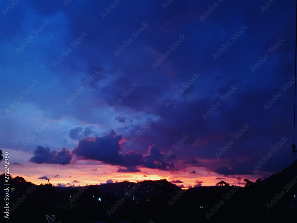 sky with clouds and sun