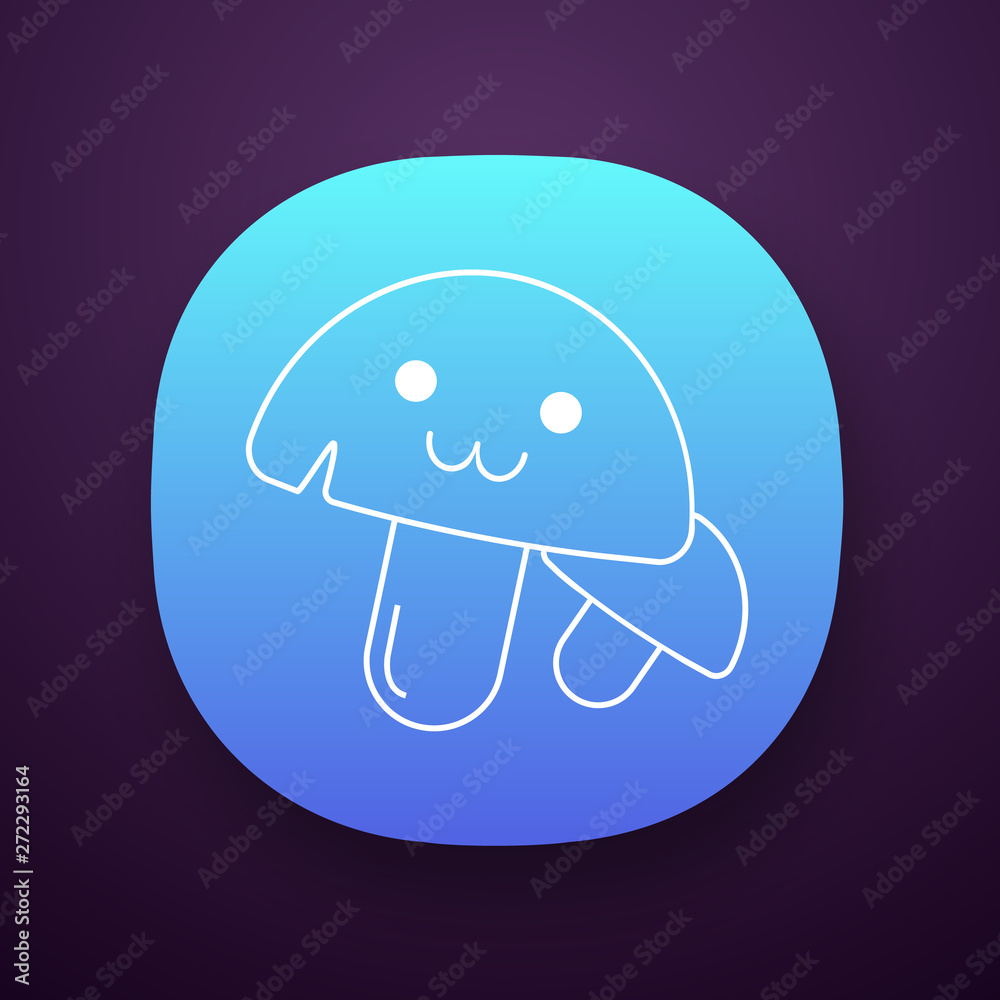 Mushrooms cute kawaii app character Mushrooms cute kawaii app character