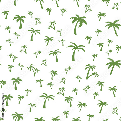 Coconut palm tree. Summer Tropical vector Seamless pattern