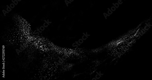 Particle Landscape in White on Black as 3D Rendered Wallpaper Animation Video.