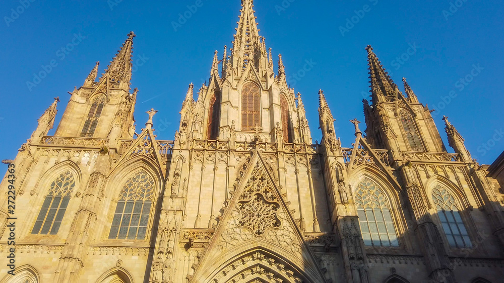 Cathedral of Barcelona. Catalonia,Spain. Year 2017. Aerial Photo Cathedral of Barcelona. Catalonia,Spain. Year 2017. Aerial Photo