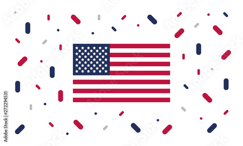 National Flag Day in United States. Holiday celebrated annual June 14 in USA. Patriotic style design with american flag. Poster, greeting card, banner and background. Vector illustration
