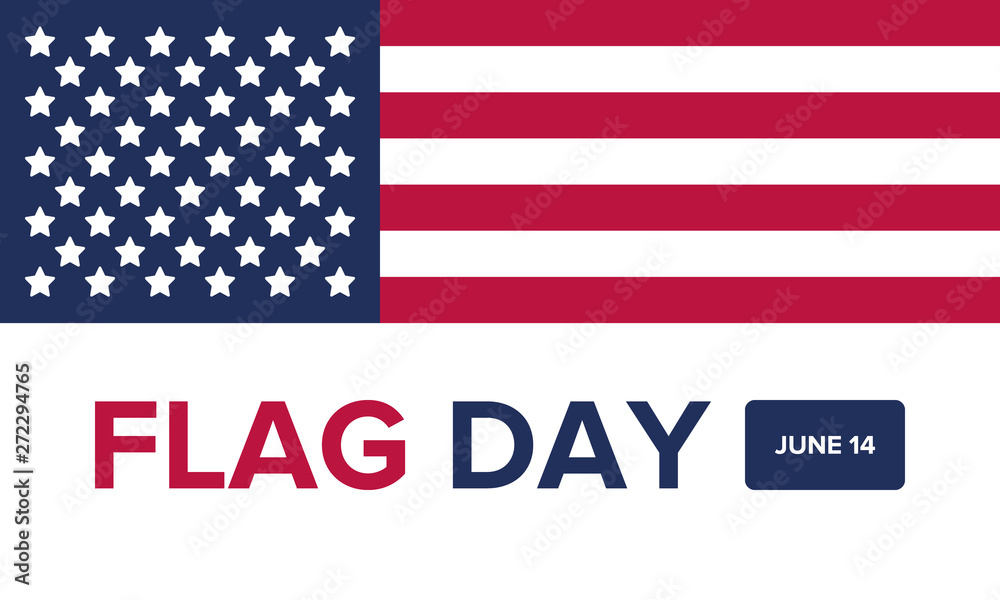 National Flag Day in United States. Holiday celebrated annual June 14 in USA. Patriotic style design with american flag. Poster, greeting card, banner and background. Vector illustration National Flag Day in United States. Holiday celebrated annual June 14 in USA. Patriotic style design with american flag. Poster, greeting card, banner and background. Vector illustration