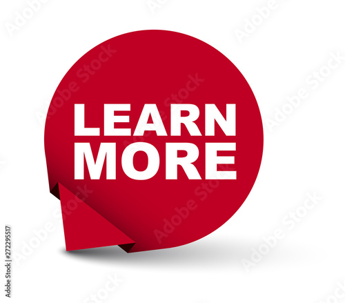 red vector banner learn more