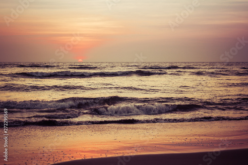 Landscape magnificent sunset on the ocean