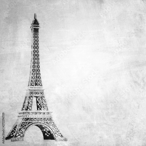 Eiffel tower on grunge background