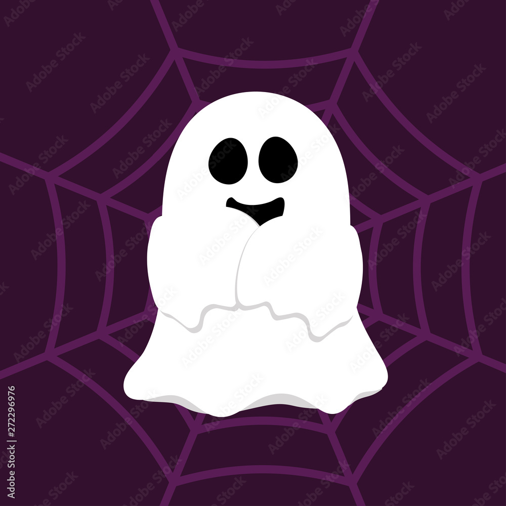 halloween card with ghost characters 