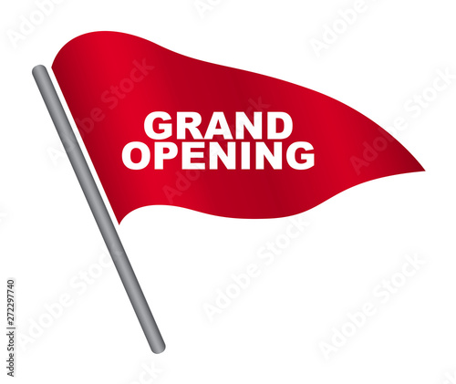 red vector banner grand opening
