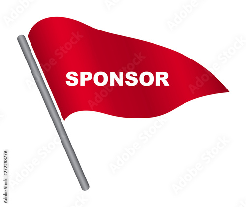 red vector banner sponsor