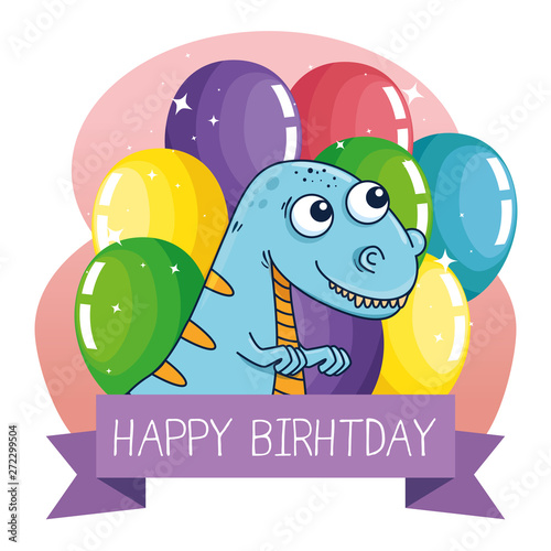 thescelosaurus animal with balloons and ribbon decoration photo