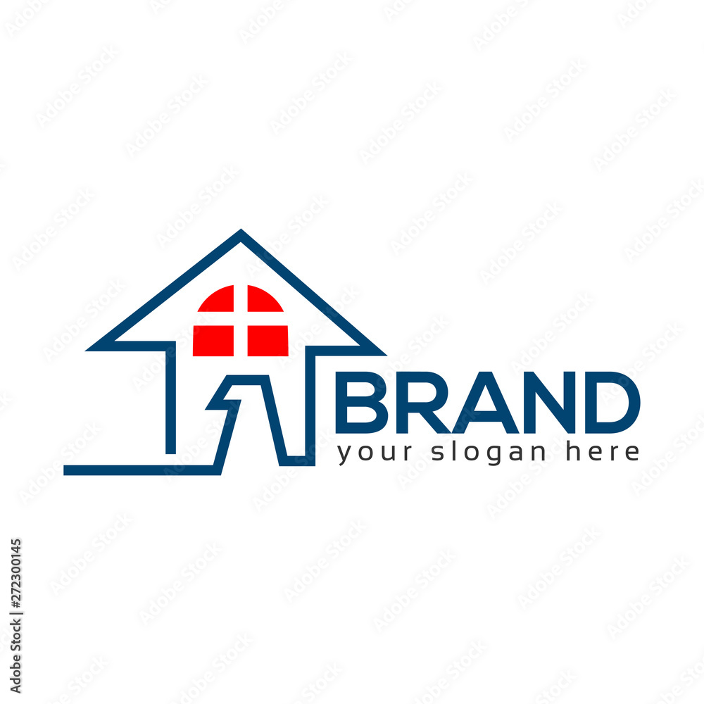 Eagle house stock logo template. Flat design Eagle house stock logo template. Flat design