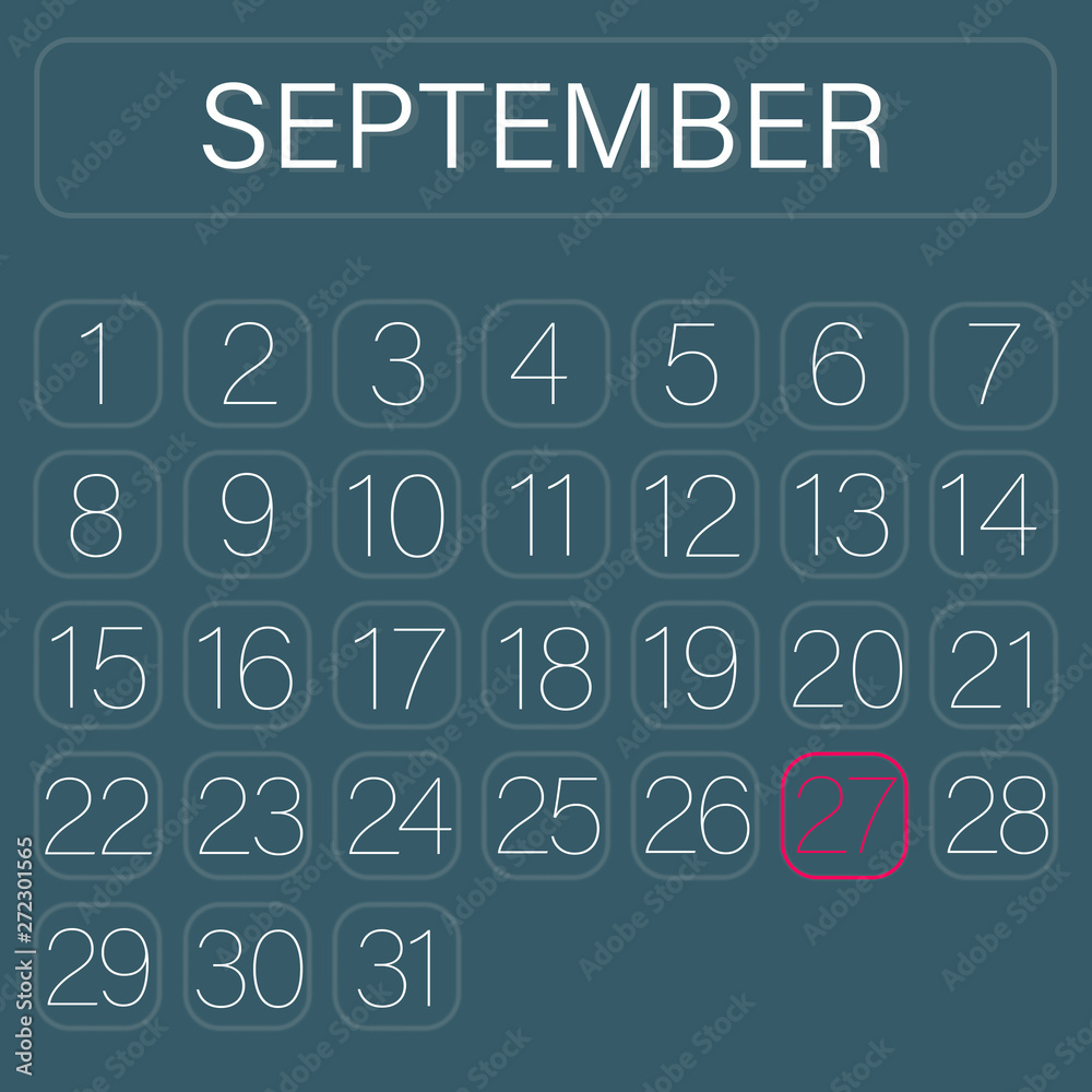 Green Calendar Page September 27