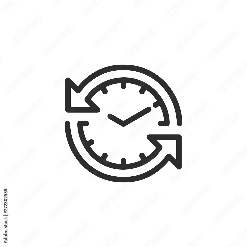 Time icon vector illustration. clock line icons vector. time symbol logo design inspiration Time icon vector illustration. clock line icons vector. time symbol logo design inspiration