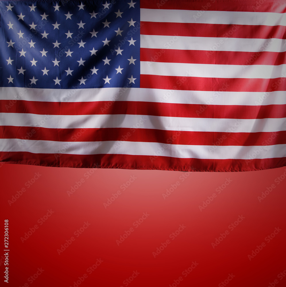 Fototapeta premium American flag on red