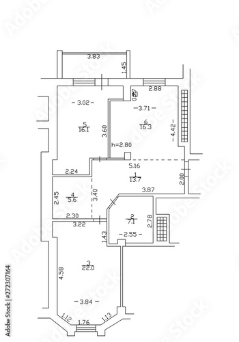 2d floor plan. Black&white floor plan. Floorplan