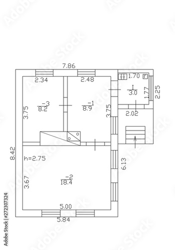 2d floor plan. Black&white floor plan. Floorplan 