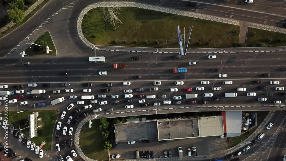 Drones Eye View - traffic jam top view, transportation concept 7 Drones Eye View - traffic jam top view, transportation concept 7