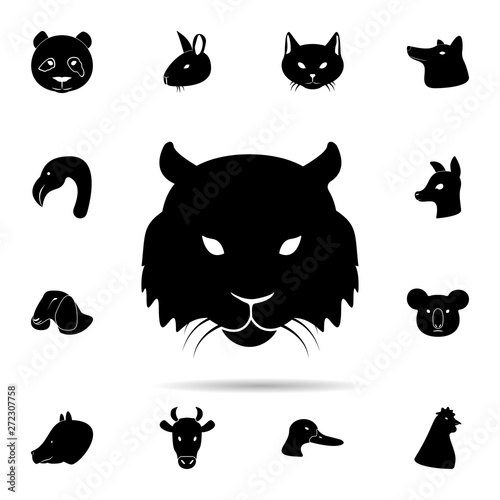 Fototapeta Naklejka Na Ścianę i Meble -  head of lioness silhouette icon. Universal set of animals for website design and development, app development