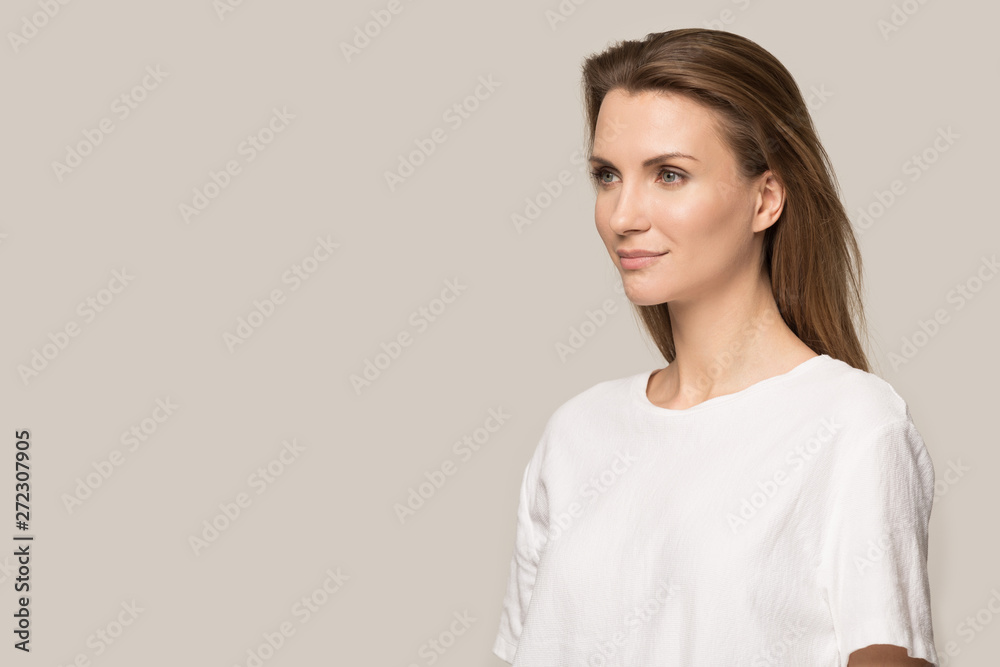 Portrait of attractive beautiful young woman with perfect skin Portrait of attractive beautiful young woman with perfect skin