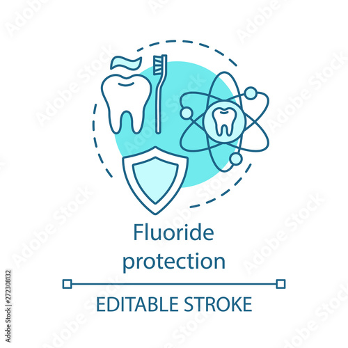 Fluoride protection concept icon