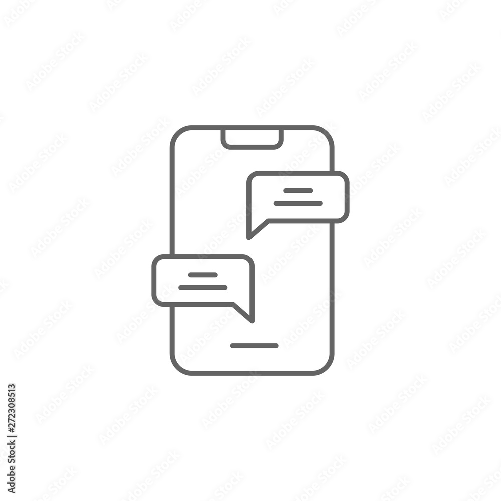 smartphone chat friendship outline icon. Elements of friendship line icon. Signs, symbols and vectors can be used for web, logo, mobile app, UI, UX smartphone chat friendship outline icon. Elements of friendship line icon. Signs, symbols and vectors can be used for web, logo, mobile app, UI, UX