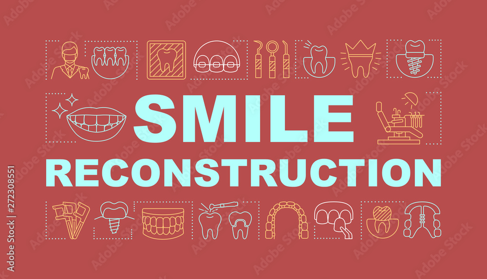 Smile reconstruction word concepts banner Smile reconstruction word concepts banner