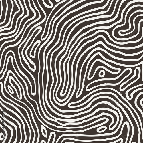 Vector monochrome pattern  curved lines  black and white grunge background