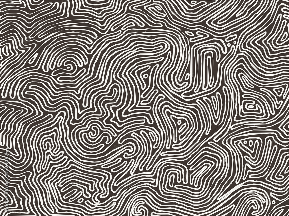 Vector monochrome pattern, curved lines, black and white grunge background