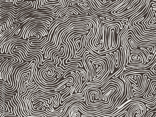 Vector monochrome pattern, curved lines, black and white grunge background