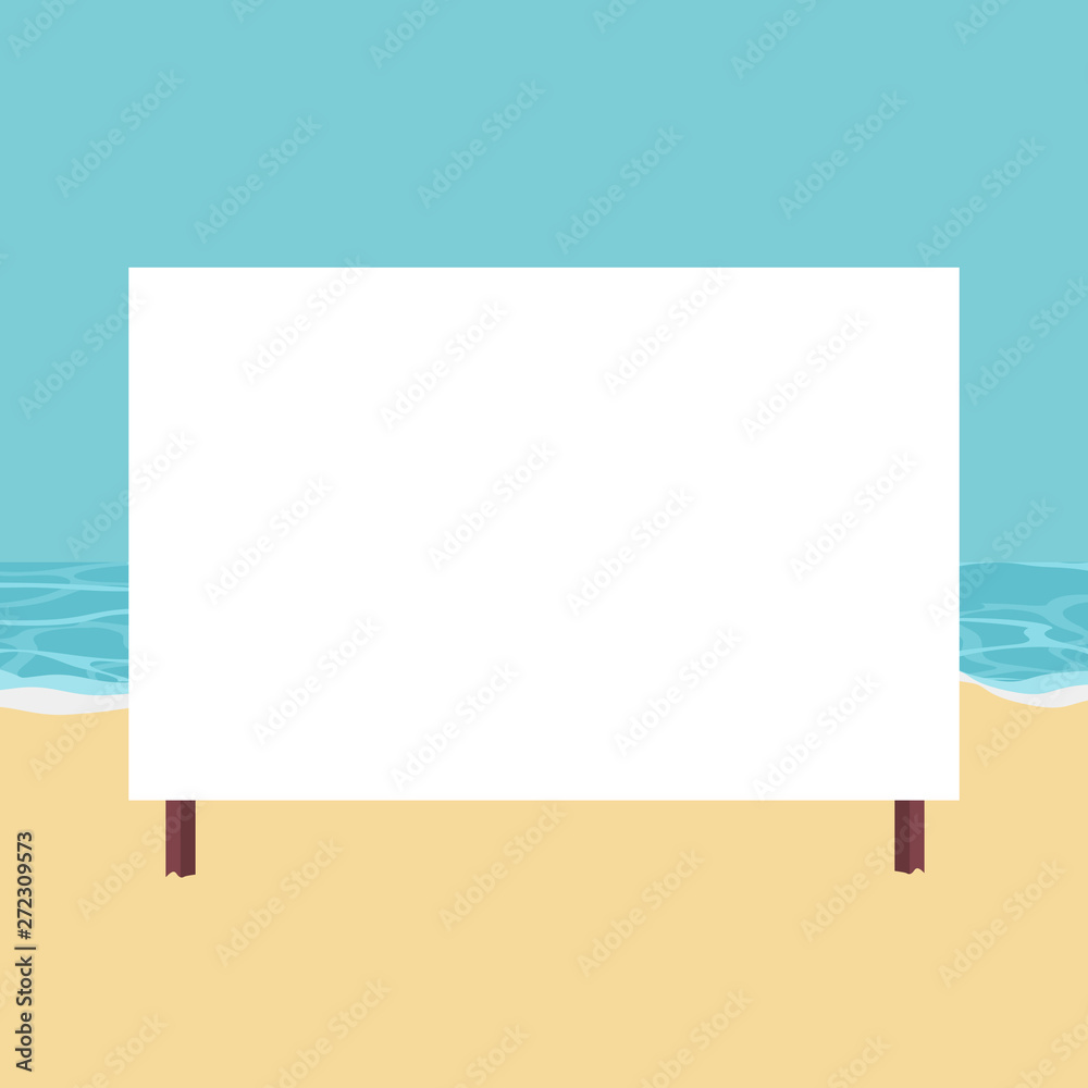 Beach landscape with card to write Beach landscape with card to write