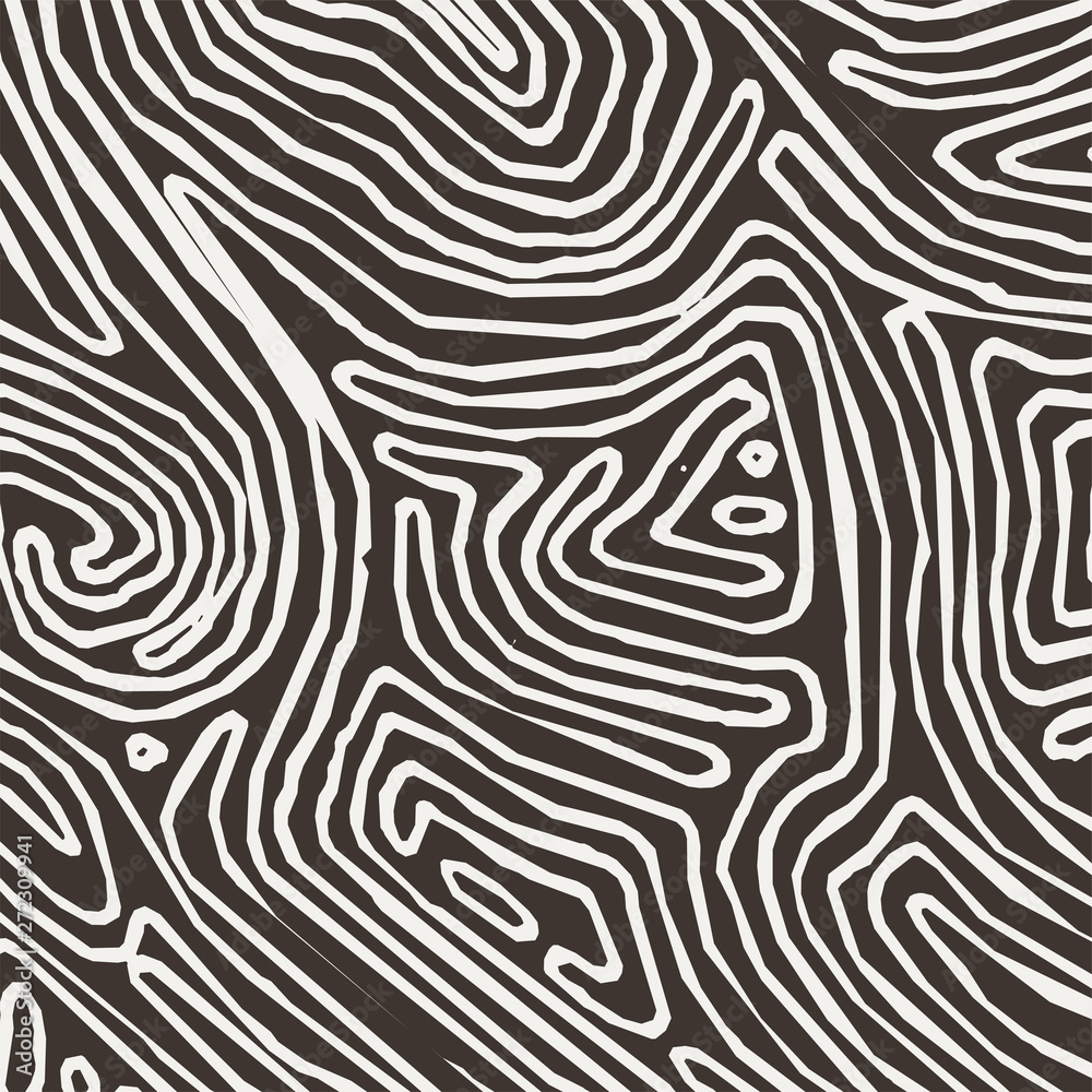 Obraz premium Vector monochrome pattern, curved lines, black and white grunge background