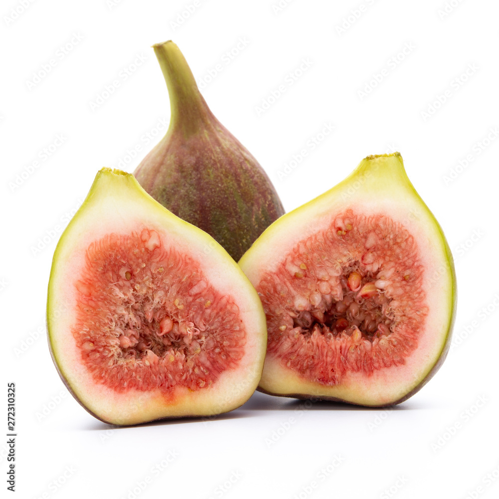 Fig fruits isolated on white background. Top view. Flat lay pattern Fig fruits isolated on white background. Top view. Flat lay pattern