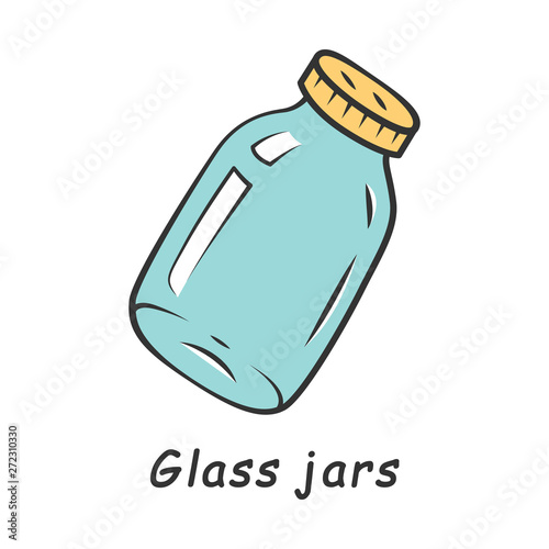 Glass jars color icon