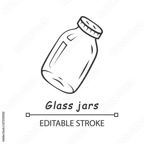 Glass jars linear icon