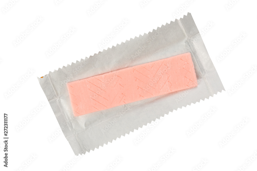 Chewing gum in wrapping paper foil isolated on white background. Chewing gum in wrapping paper foil isolated on white background.