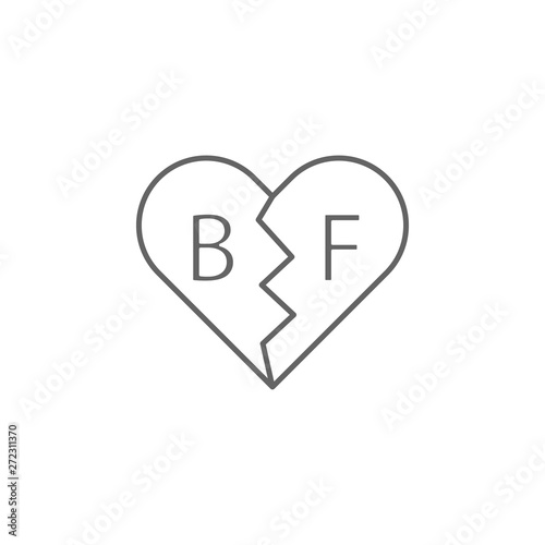 necklace bff friendship outline icon. Elements of friendship line icon. Signs, symbols and vectors can be used for web, logo, mobile app, UI, UX