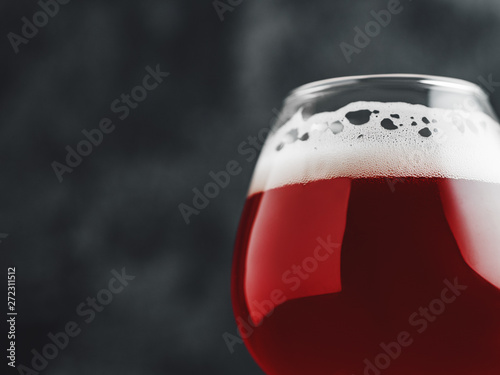 Photography Cherry craft beer ale in a glass
