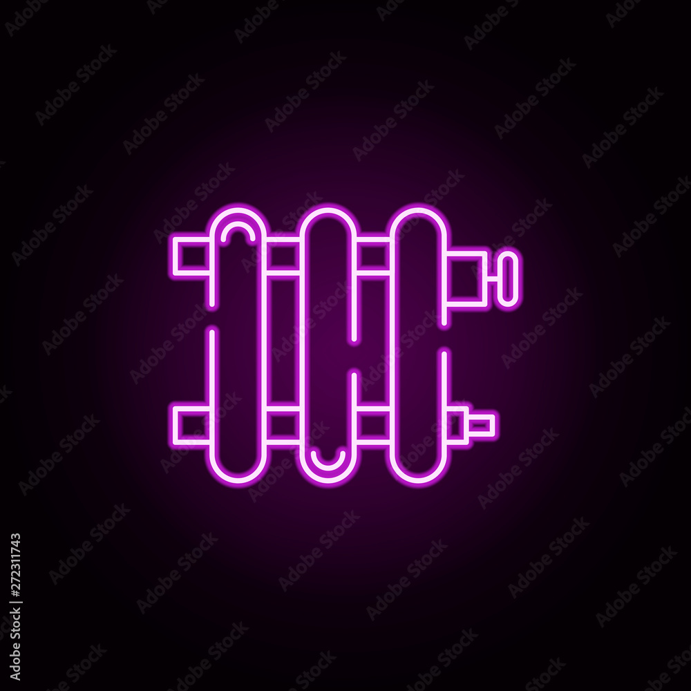 bathroom heating, radiator neon icon. Elements of water, boiler, thermos, gas, solar set. Simple icon for websites, web design, mobile app, info graphics bathroom heating, radiator neon icon. Elements of water, boiler, thermos, gas, solar set. Simple icon for websites, web design, mobile app, info graphics