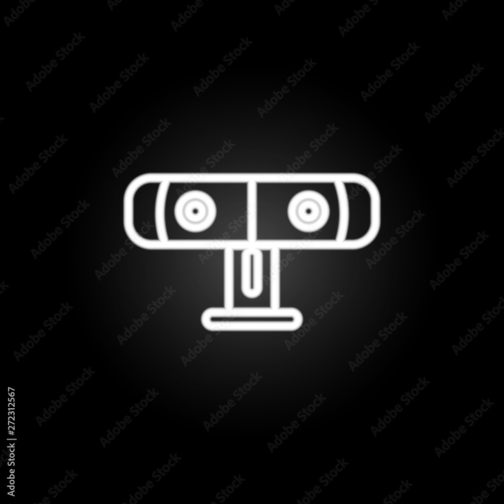 3d game camera neon icon. Elements of virtual reality set. Simple icon for websites, web design, mobile app, info graphics 3d game camera neon icon. Elements of virtual reality set. Simple icon for websites, web design, mobile app, info graphics