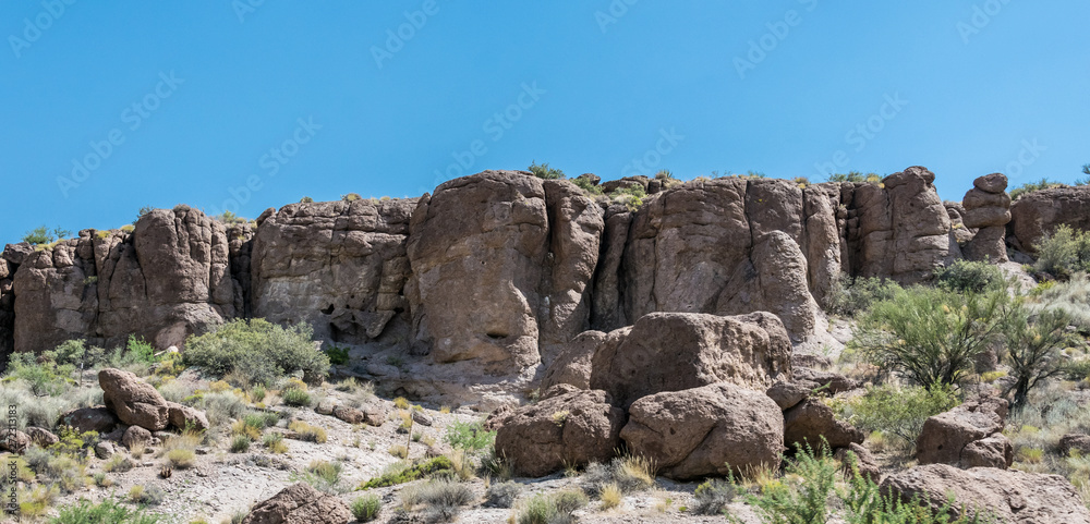 Rocks and blue sky. Desert Landscape of Arizona, USA