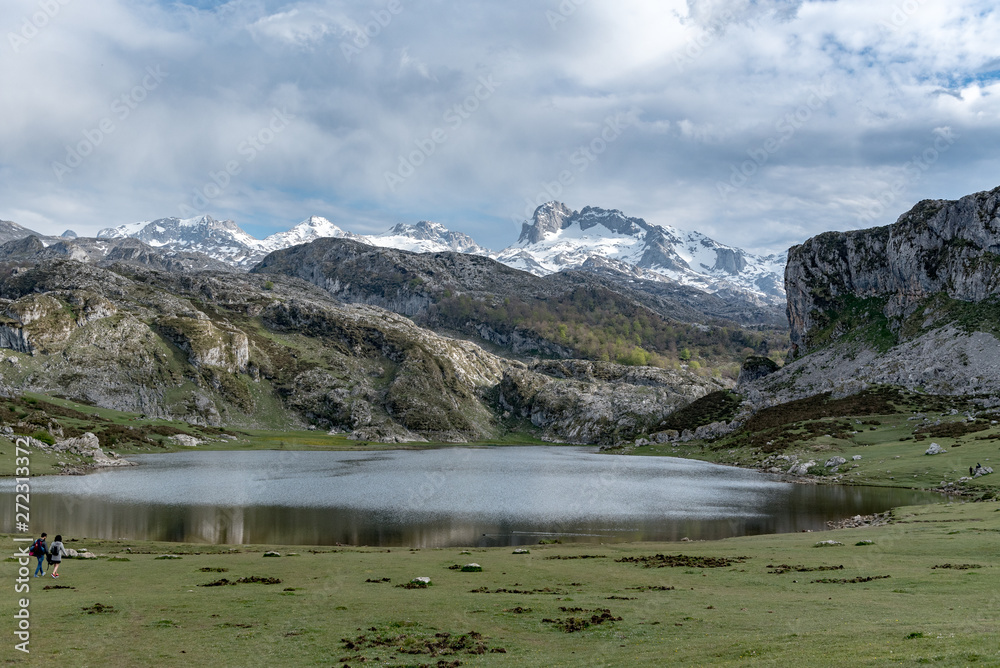 Covadonga Lakes in Picos de Europa National Park, Asturias, Spain