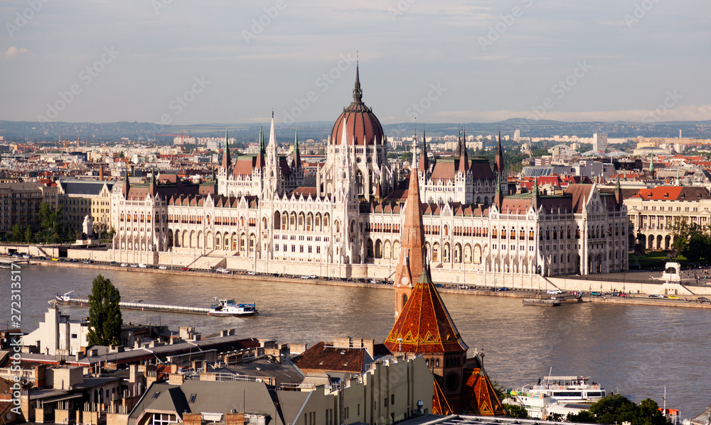 view of Budapest with parliament