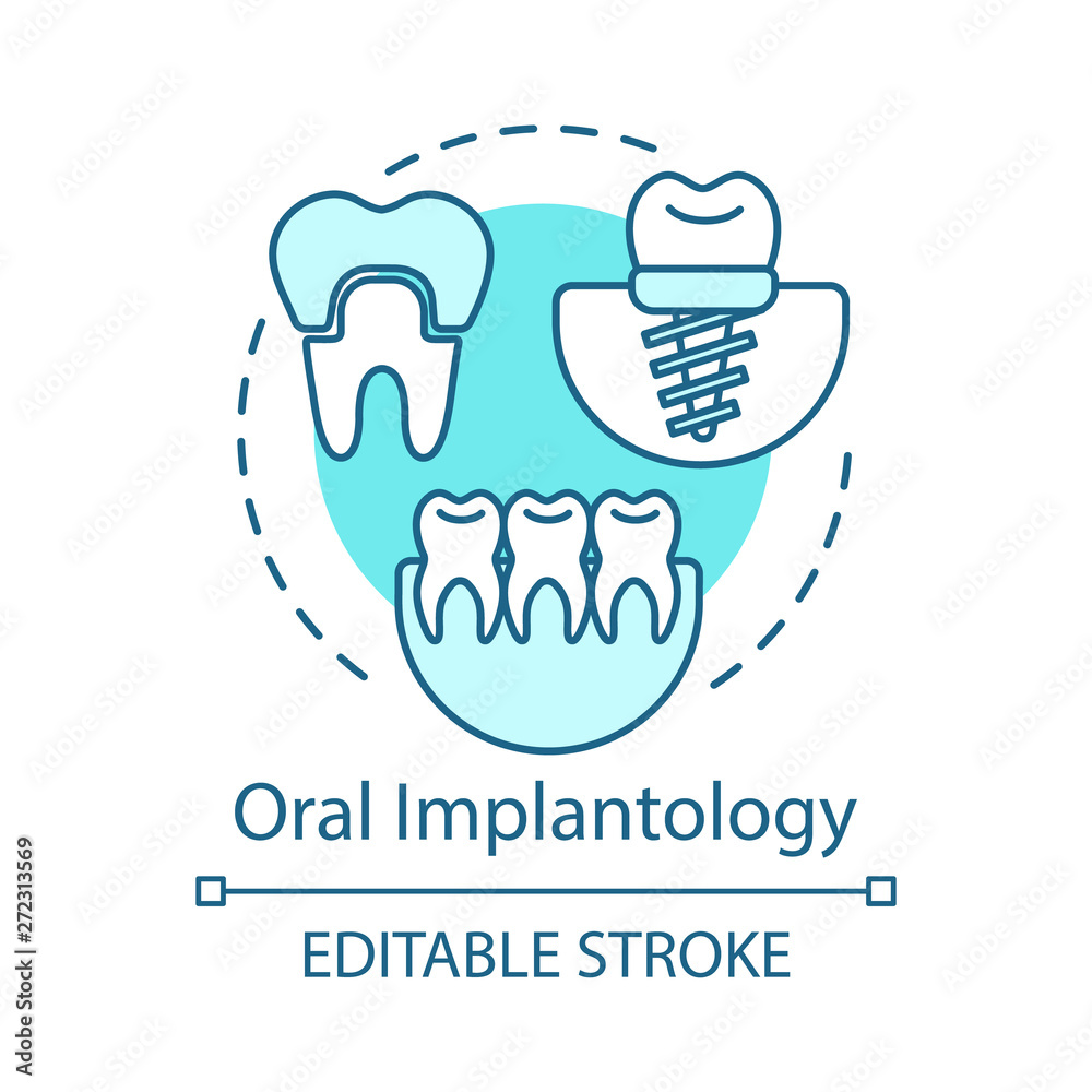 Obraz premium Oral implantology concept icon