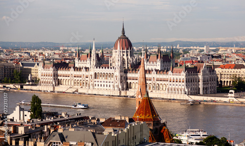 view of Budapest with parliament