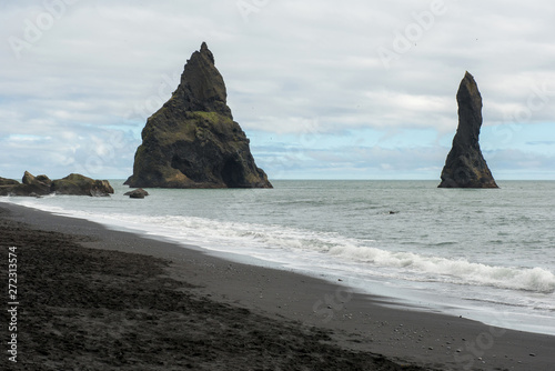 Reynisdrangar basalt sea stacks, Iceland